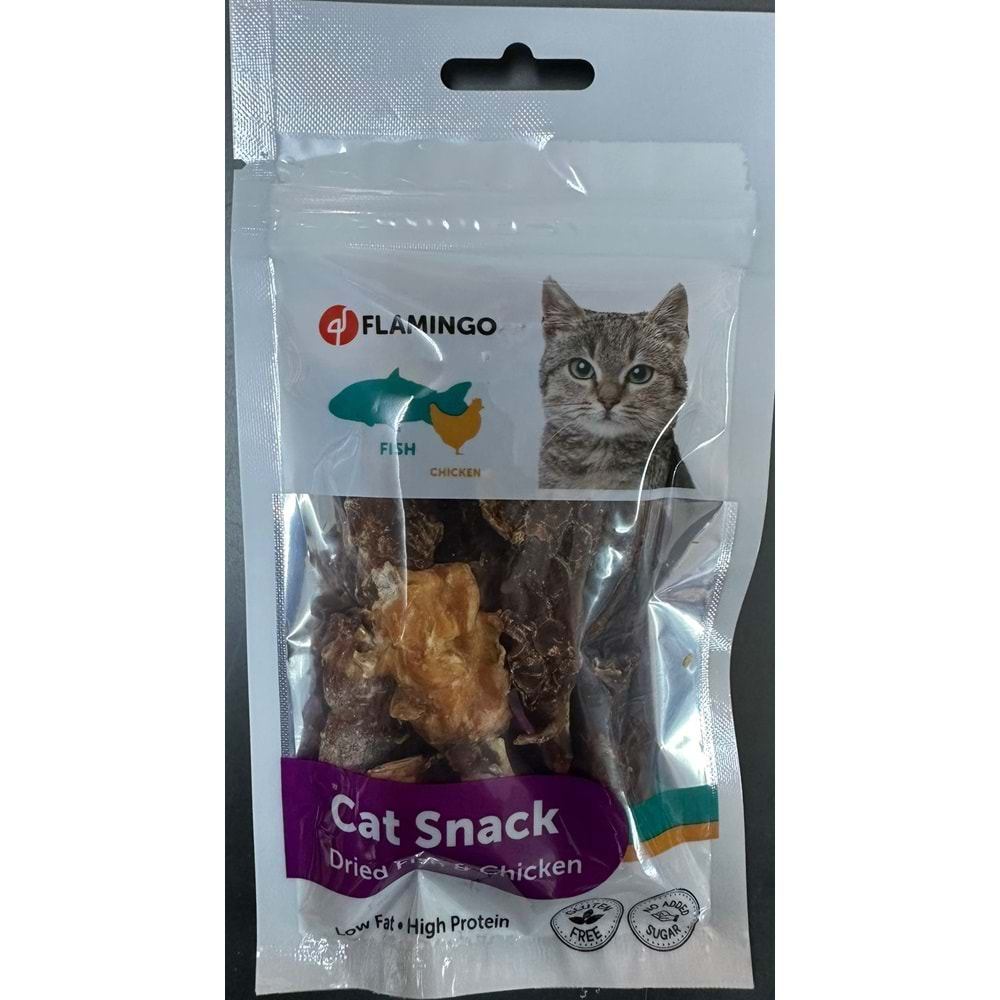 FLAMINGO CATSNACK DRİED FİSH&CHICKEN 50G