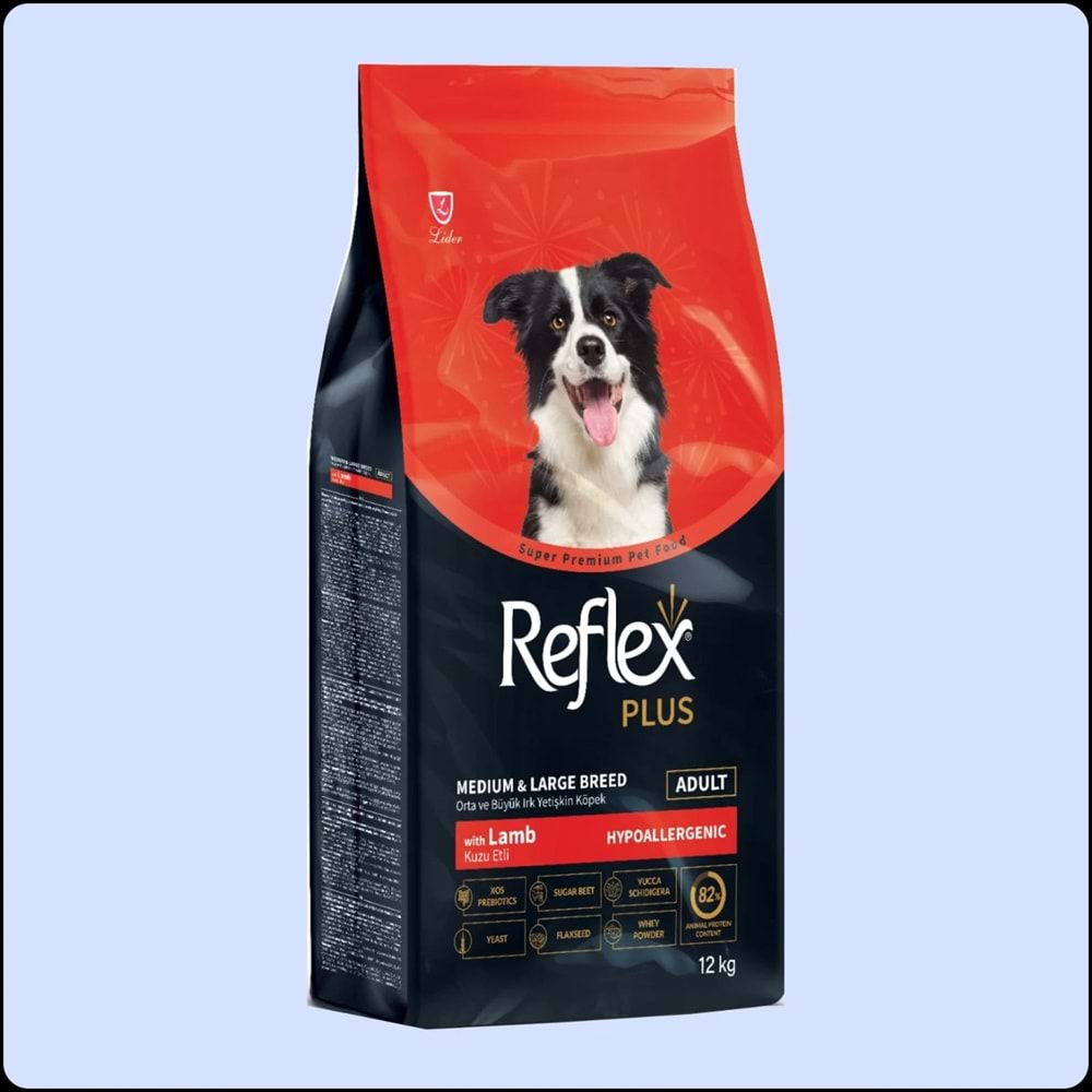 REFLEX PLUS M&L LAMB ADULT 12KG