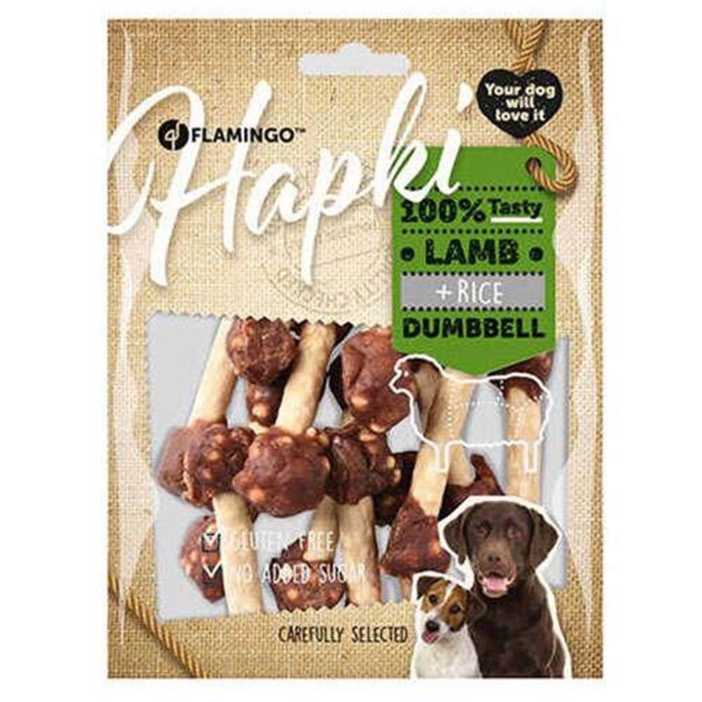FLAMINGO HAPKI LAMB&RICE DUMBELL 150G
