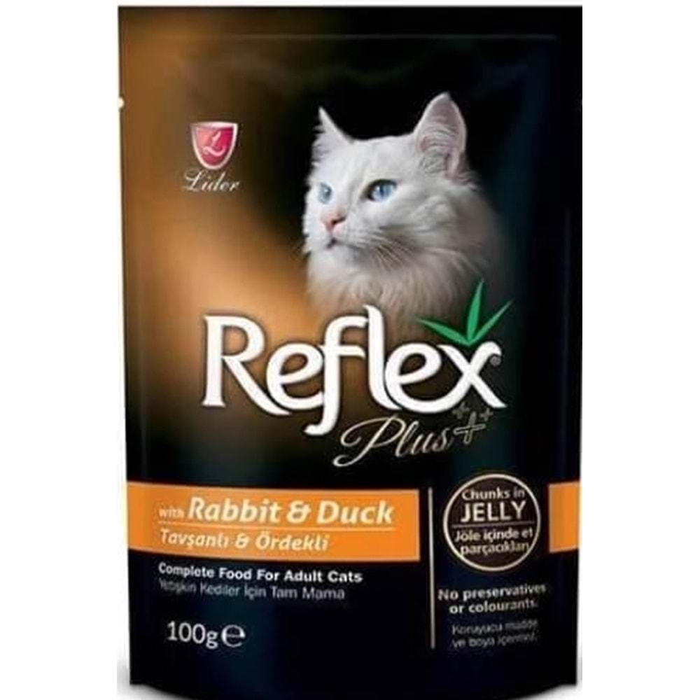 REFLEX PLUS CAT TAVŞAN&ÖRDEK POUCH 100GR