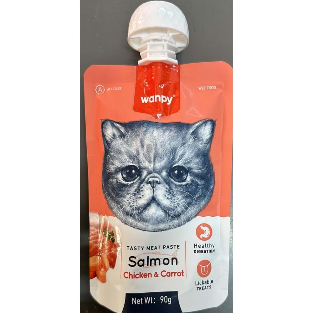 WANPY CAT SALMON WITH CHICKEN & CARROT 90G