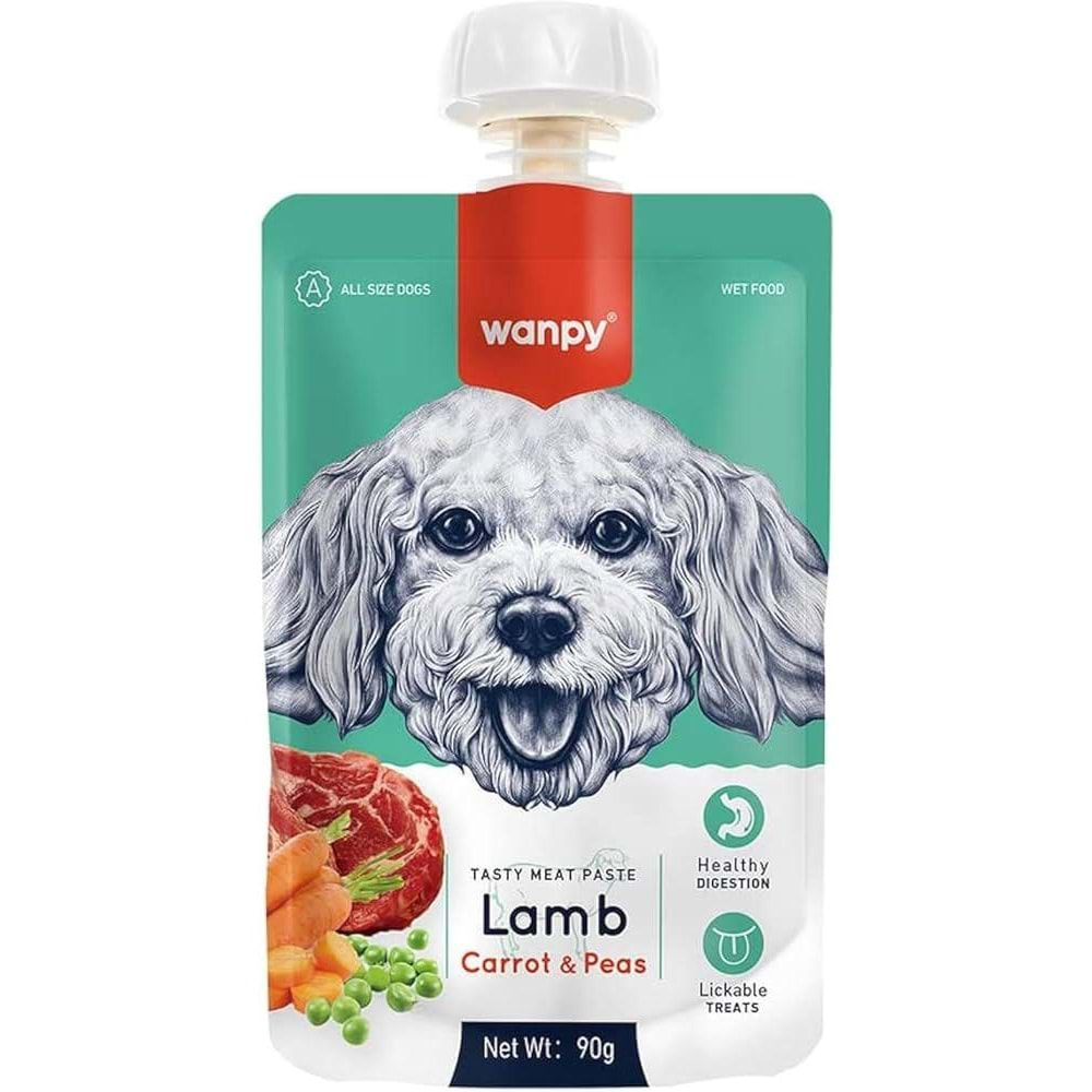 WANPY DOG LAMB WITH CARROT &PEA 90G