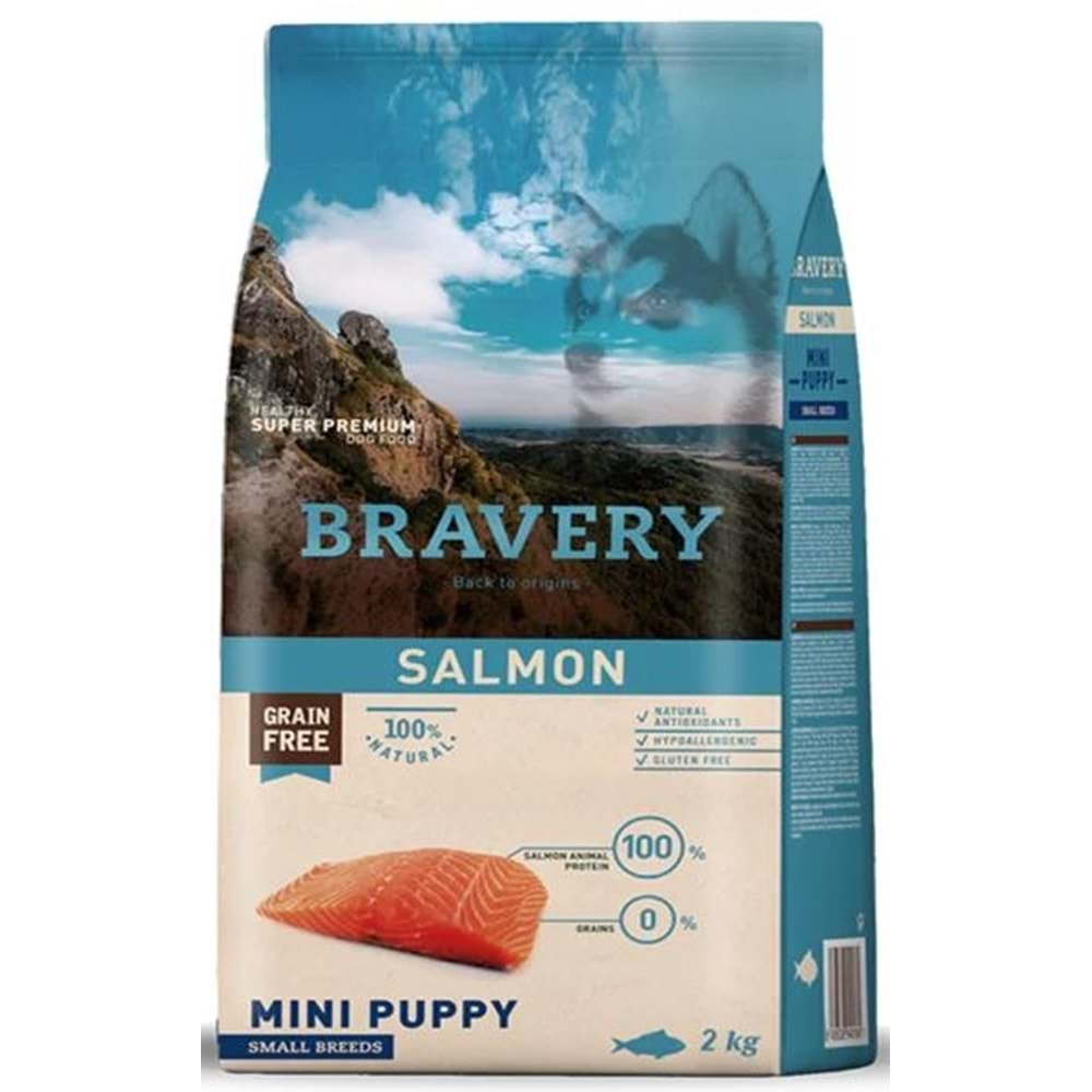 BRAVERY MINI PUPPY SALMON 2KG