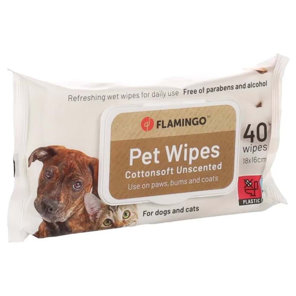FLAMINGO UNIVERSAL WIPES REINI NEUTRAL 40PCS 18X16CM DISPLAY