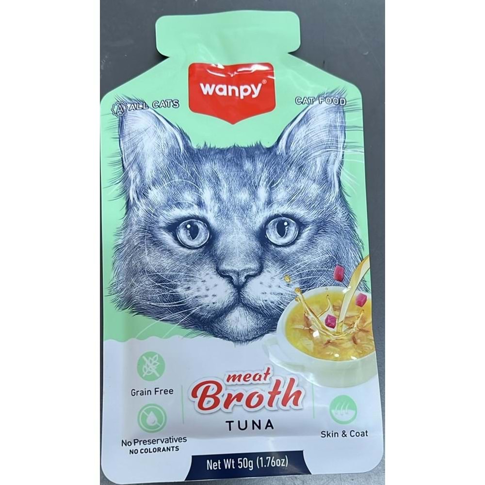 WANPY MEAT BROTHS TUNA FOR CAT 50G