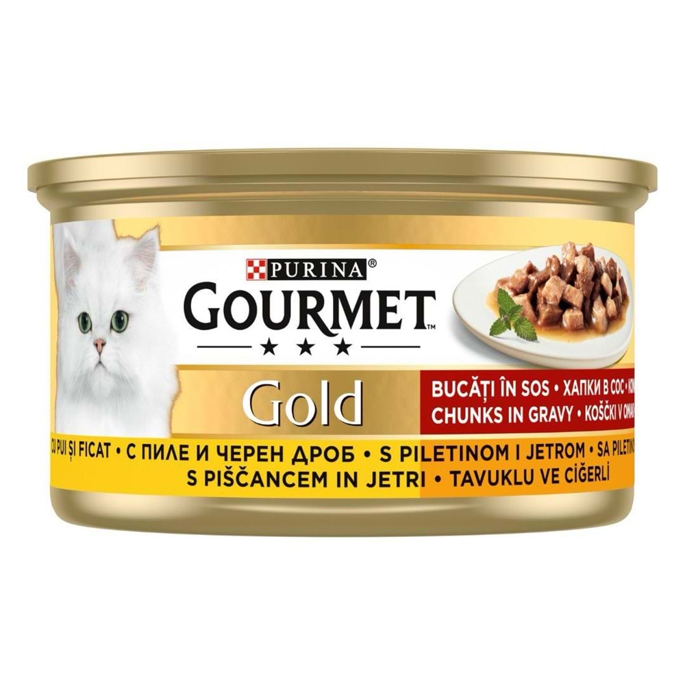 GOURMET GOLD TAVUK CİĞER YAŞ KEDİ MAMASI 85 GR