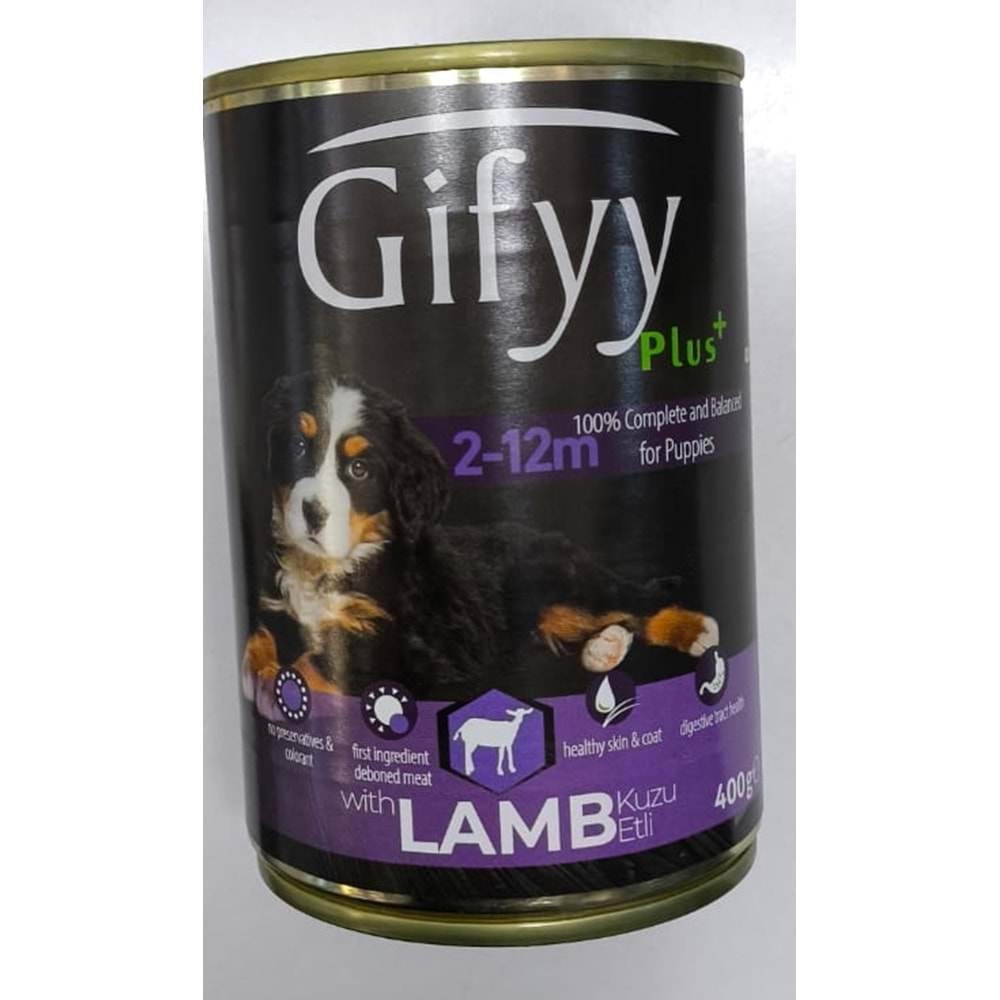 GİFFY PARÇA KUZU ETLİ YAVRU KÖPEK KONSERVE 400G