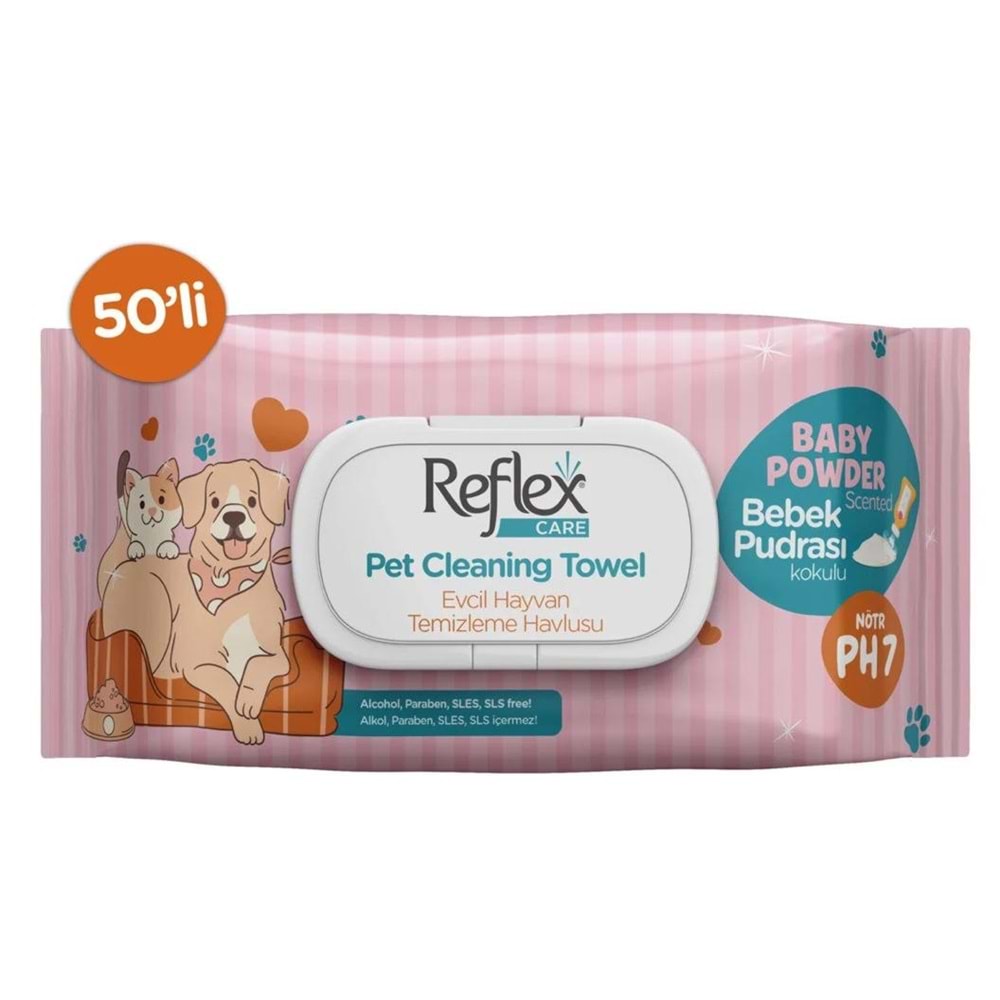 REFLEX KEDİ KÖPEK ISLAK MENDİL BABY 50Lİ