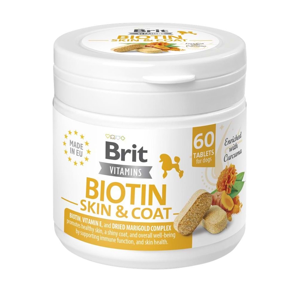 BRIT VITAMIN BIOTIN SKIN&COAT CARE TABLET 120G