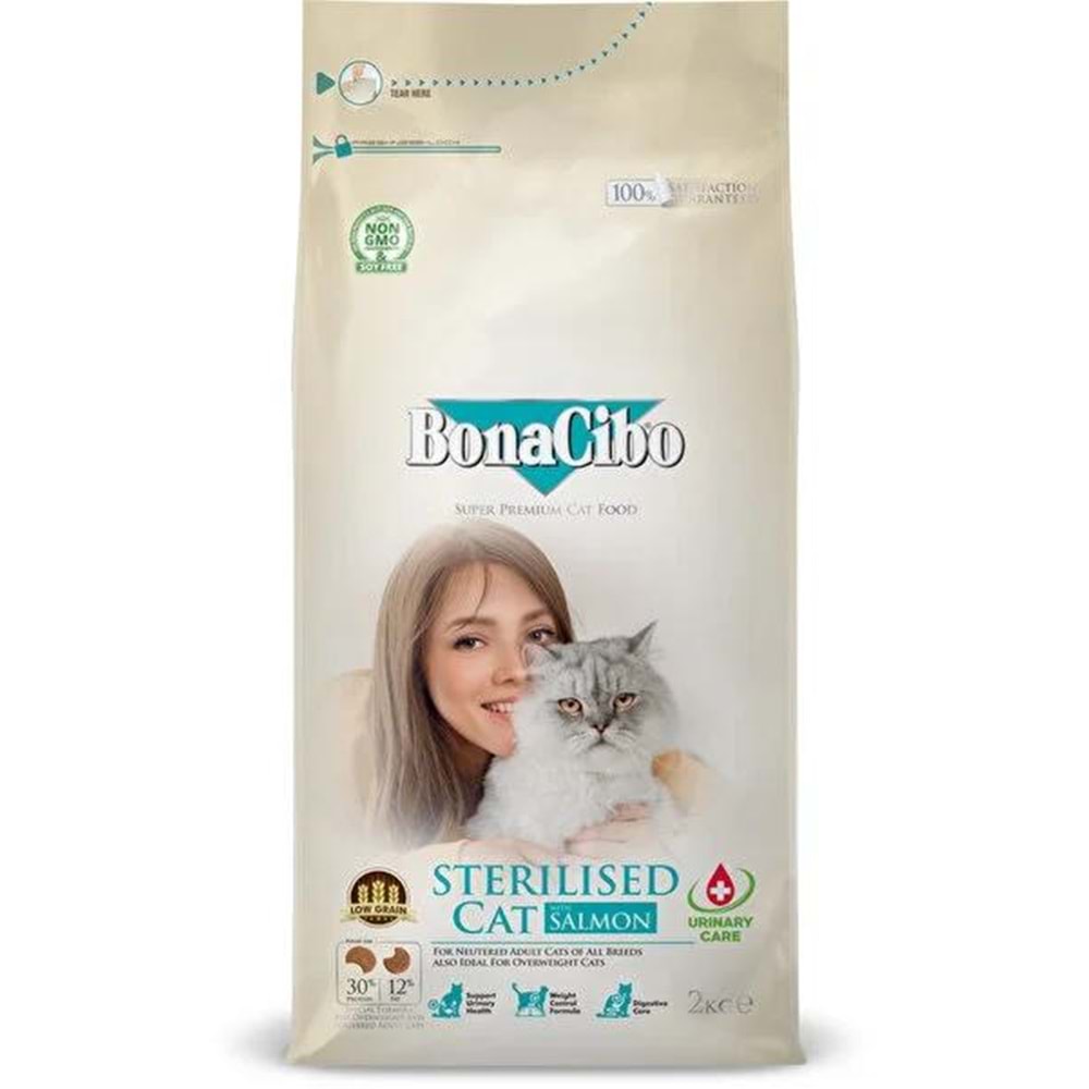 BONACIBO ADULT CAT STERLİSED SALMON 2KG