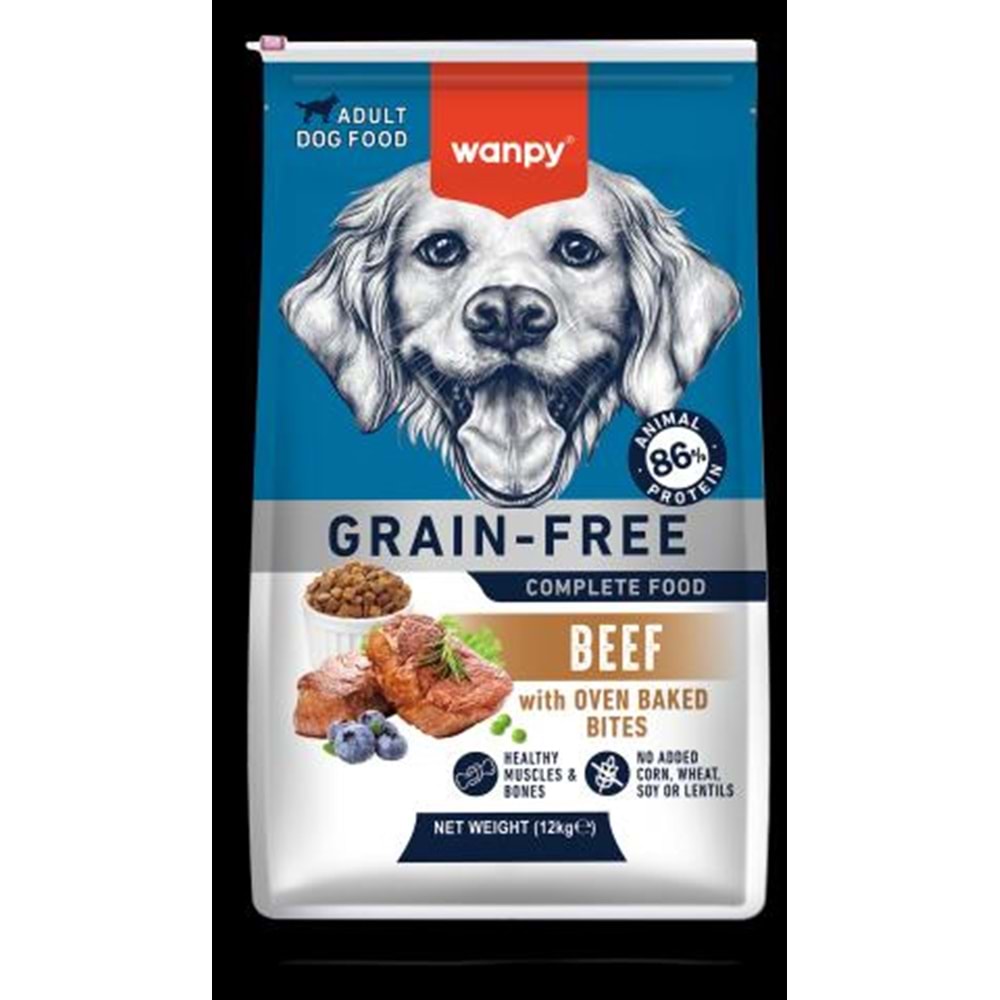 WANPY GRAIN FREE DOG BEEF 12KG