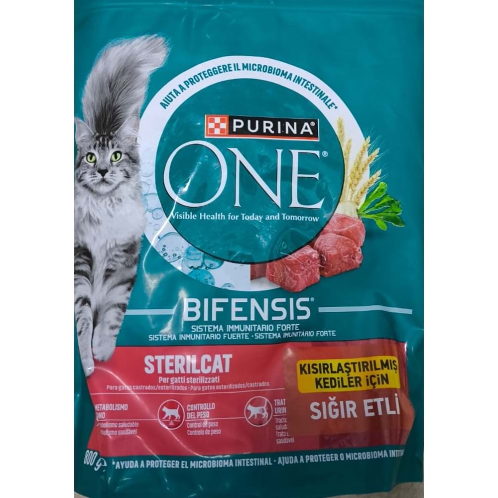 PURINA ONE CAT STERLISED BEEF 800GR