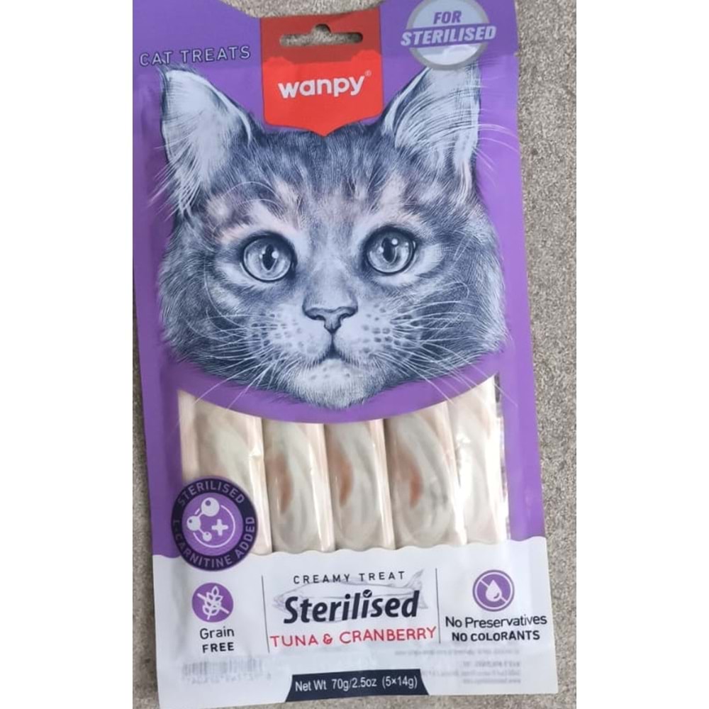 WANPY CREAMY TREAT FOR STERLISED TUNA&CRANBERRY 70G