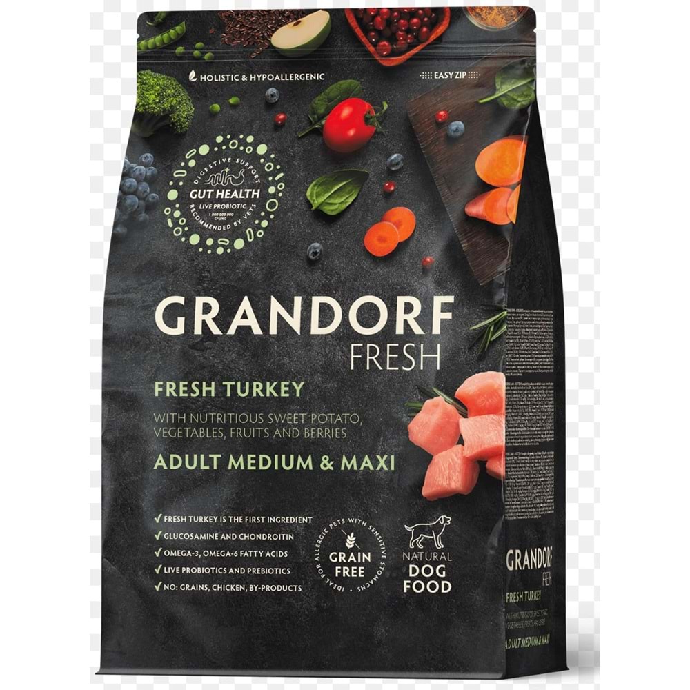 GRANDORF FRESH TURKEY ADULT MEDIUM MAXI 10KG