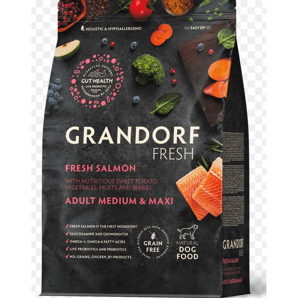 GRANDORF FRESH SALMON ADULT MEDIUM MAXI 10KG