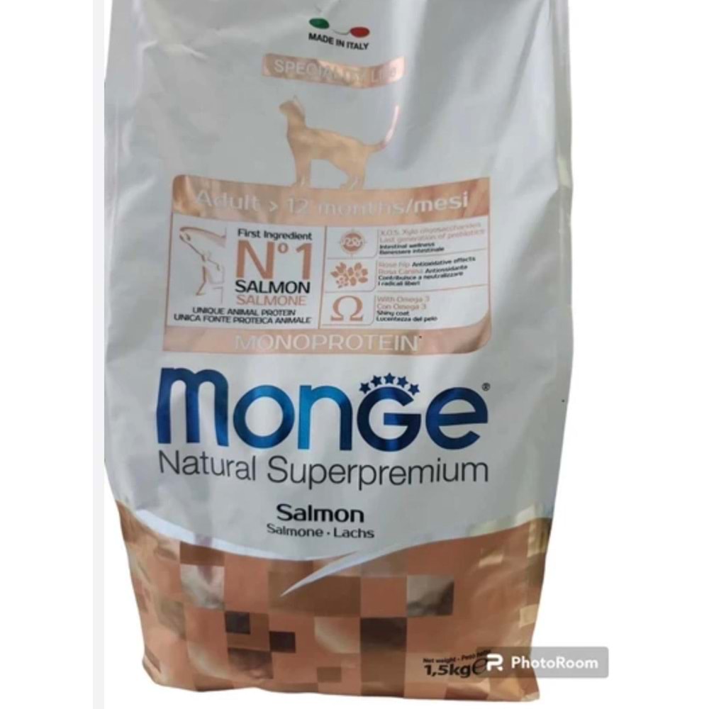 MONGE CAT MONO ADULT SALMON 1.5KG
