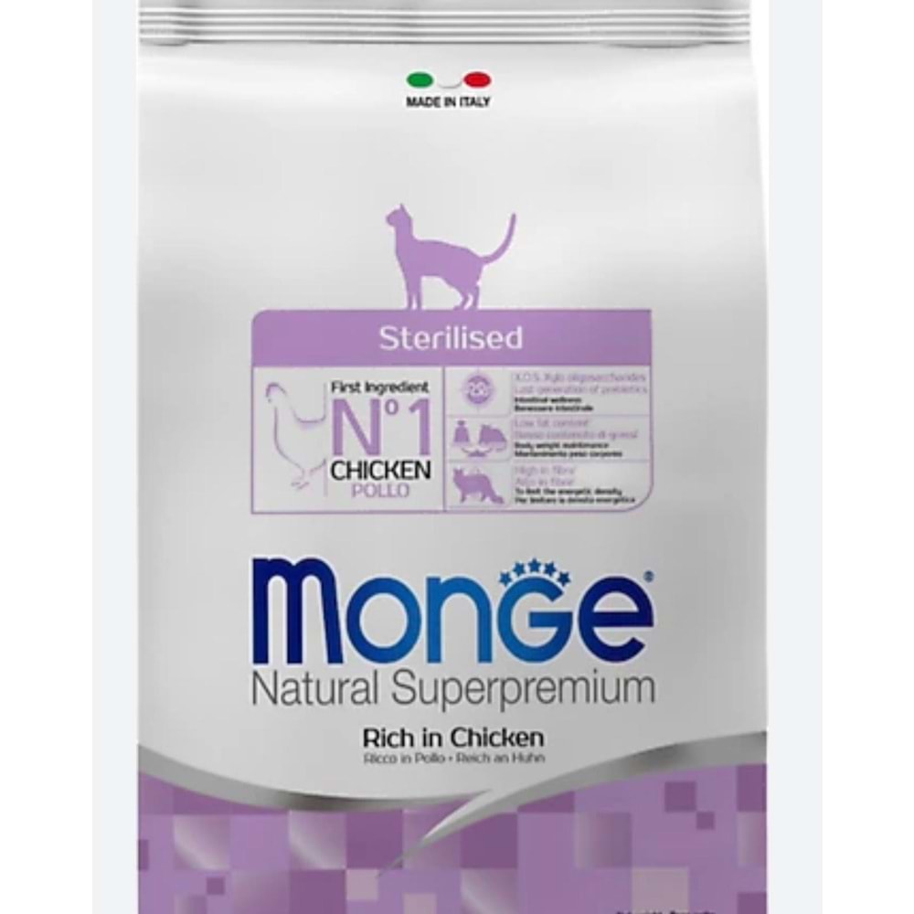 MONGE CAT STERILISED CHICKEN RICE 1,5KG