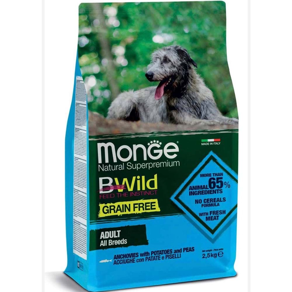 MONGE BW GRAIN FREE ANCH POTATO PEAS ADULT 2,5KG