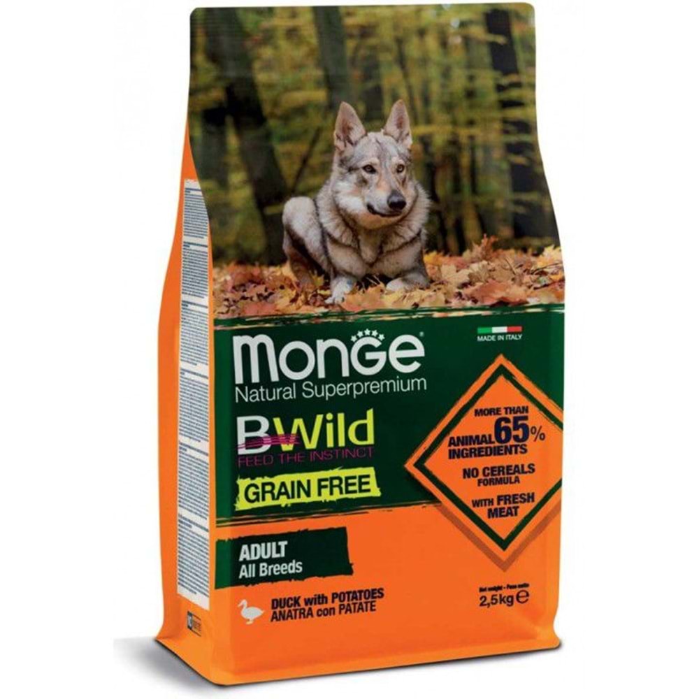 MONGE BW GRAIN FREE DUCK POTATO ADULT 2.5KG