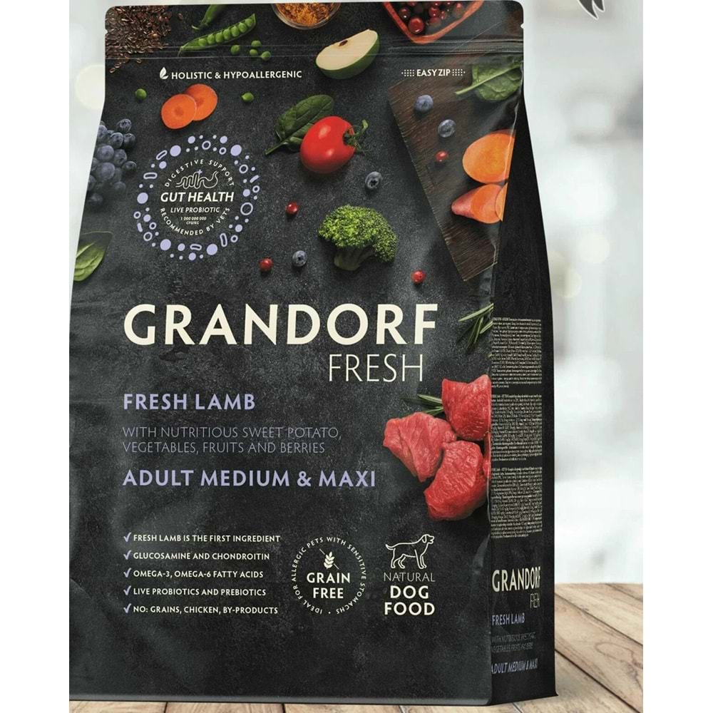 GRANDROF FRESH ADULT MEDIUM MAXİ FRESH LAMB 10KG