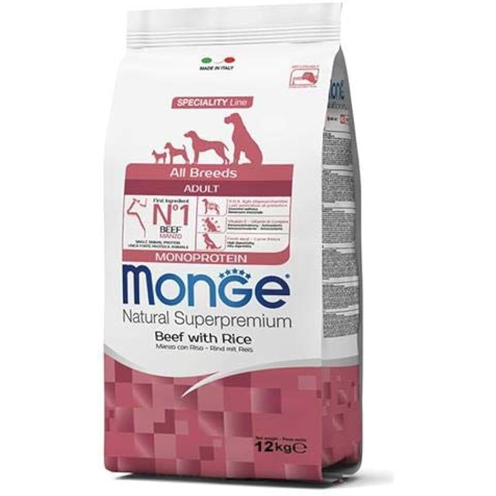 MONGE ALL BREED MONO PROTEIN BEEF RICE ADULT 12KG