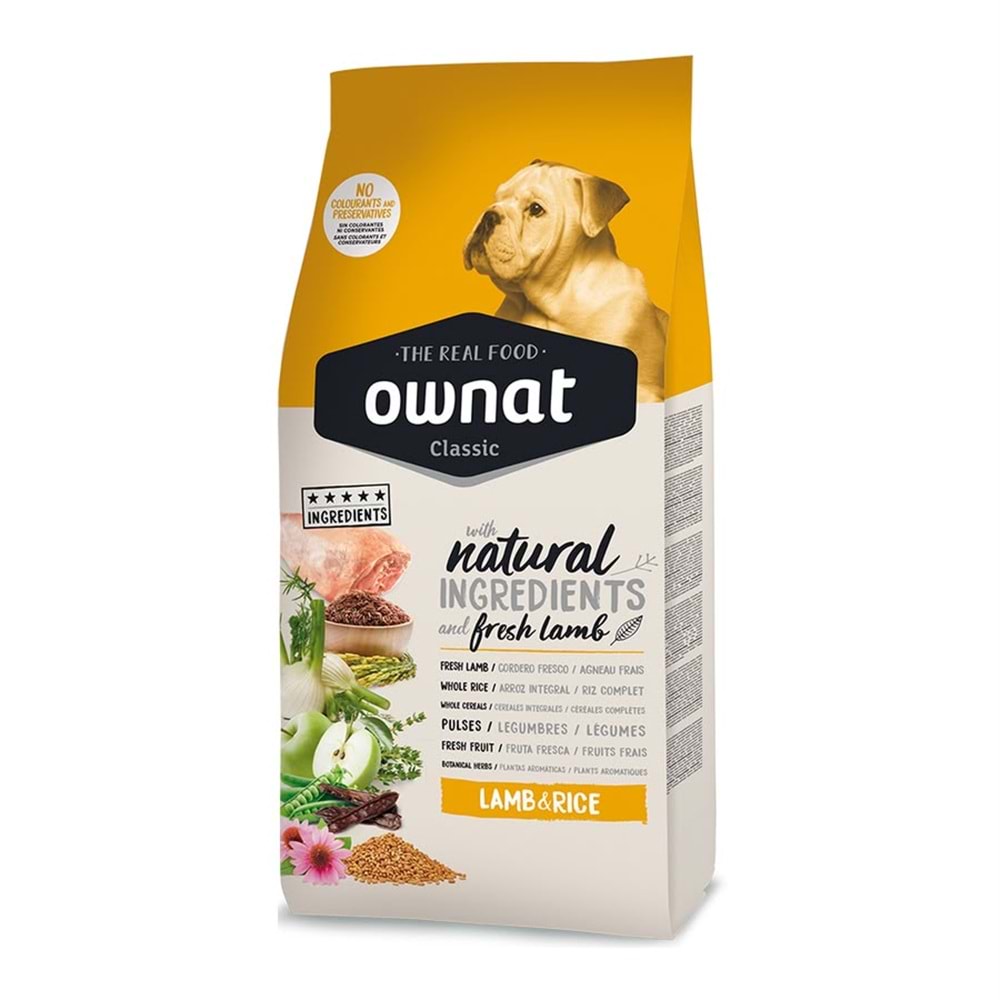 OWNAT CLASSIC LAMB RICE DOG 12KG