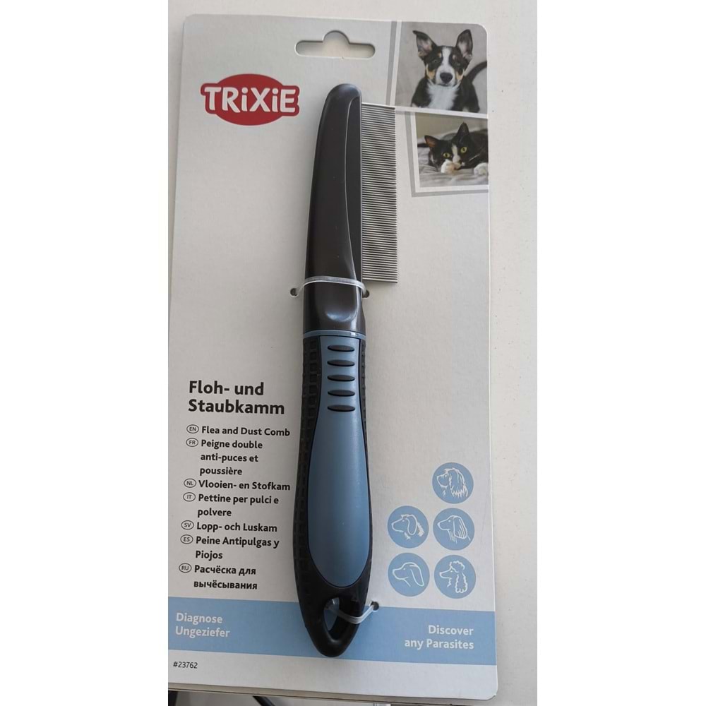 TRIXIE FLEA AND DUST COMB PLASTİC METAL PRONGS 21CM
