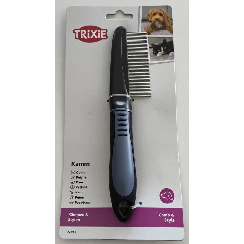 TRIXIE COMB FİNE PLASTİC METAL PRONGS 22CM DARK