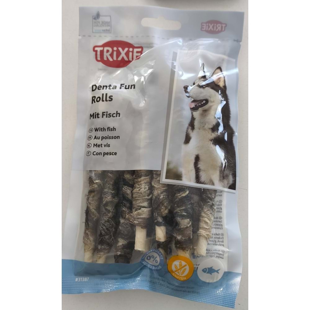 TRIXIE DENTA FUN WİTH FİSH 12CM 10PCS 75G