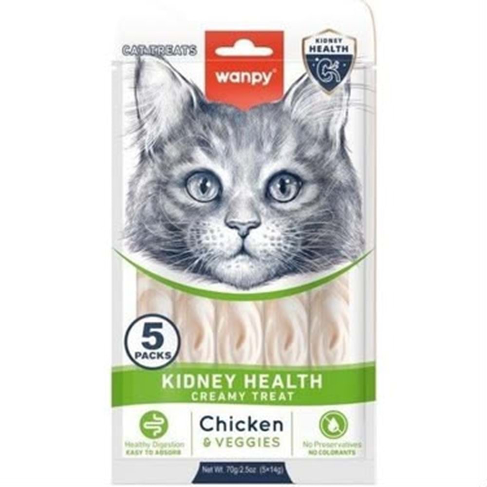 WANPY LİCKABLE CAT TREATS KIDNEY HEALTH CHICKEN&VEGGIES
