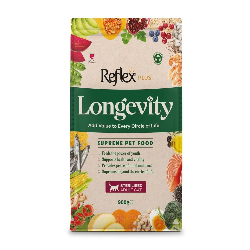 REFLEX PLUS LONGEVİTY ADULT CAT STERILIZES 900GR