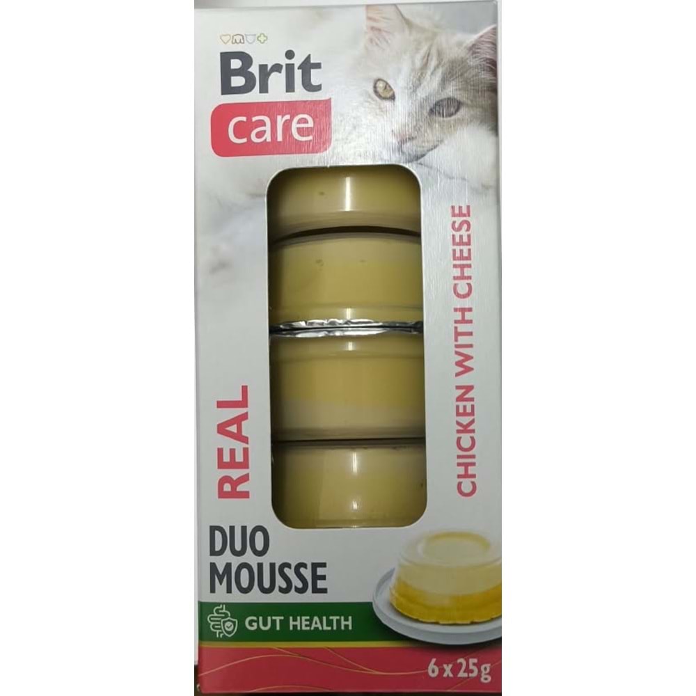 BRİT CARE CAT DOUBLE LAYER MOUSSE CHICKEN WİTH CHEESE 6X25