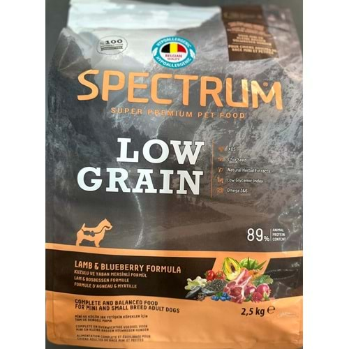 SPECTRUM LOWGRAIN M&S LAMB ADULT 2.5KG