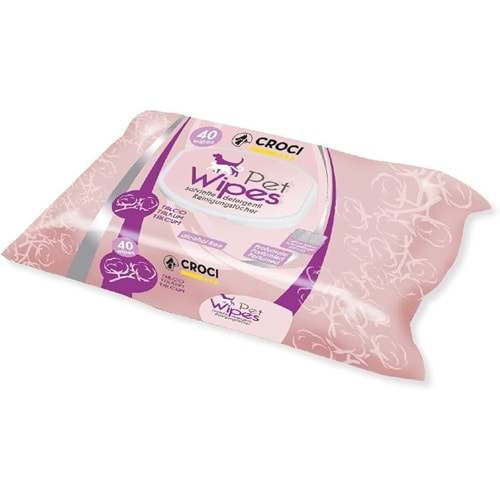 CROCI PET WIPES 40 PCS TALC