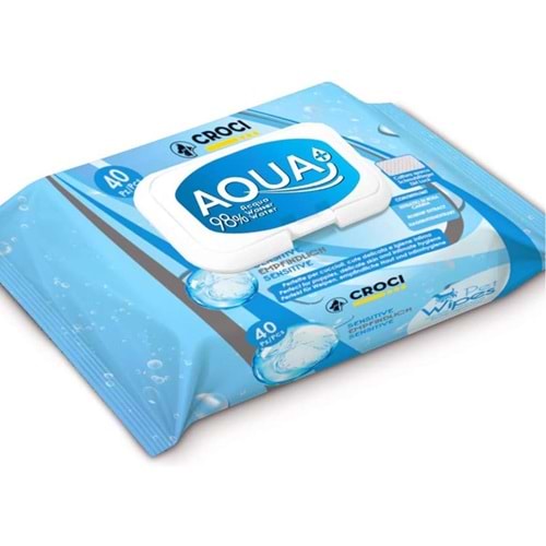 CROCI PET WIPES 40 POCS AQUA