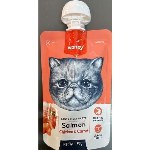 WANPY CAT SALMON WITH CHICKEN & CARROT 90G