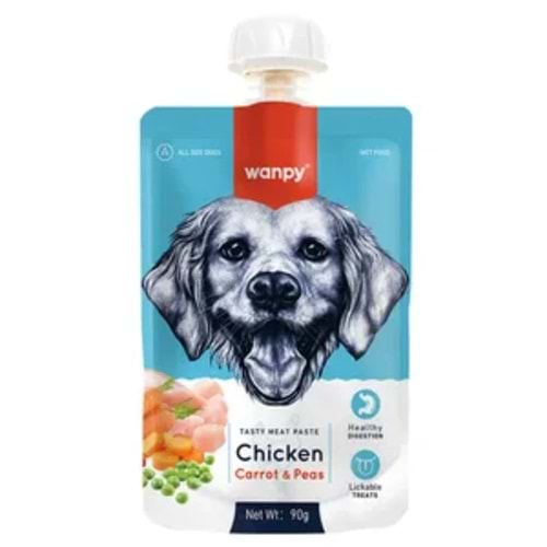 WANPY DOG CHICKEN WITH CARROT &PEA 90G