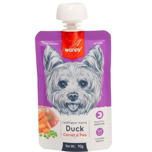 WANPY DOG DUCK WITH CARROT&PEA 90G