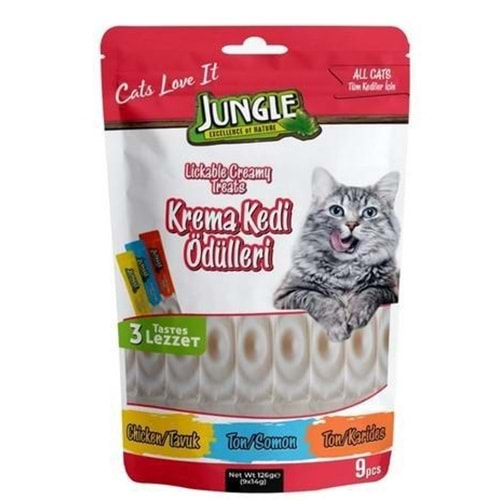 JUNGLE LİCKABLE TREAT FOR CAT CREAM MİX 9-14