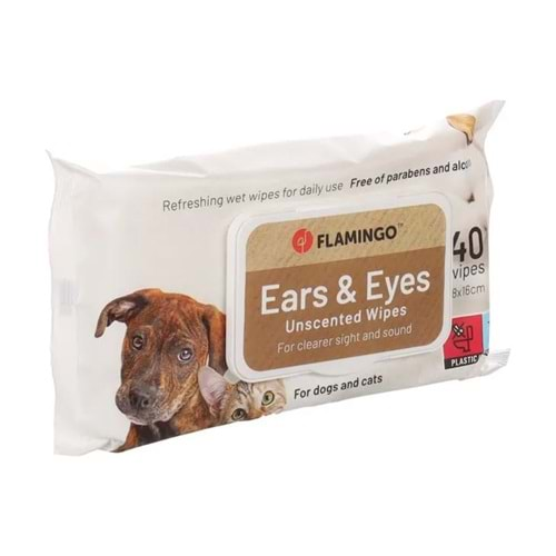 FLAMINGO EYE & EAR CARE WIPES REINI 40PCS 18X16CM DISPLAY