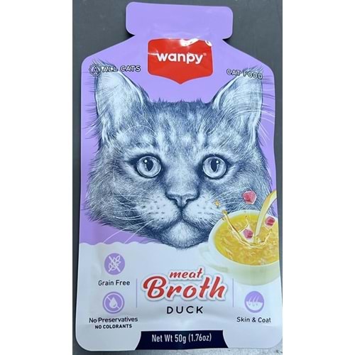 WANPY MEAT BROTHS DUCK FOR CAT 50G