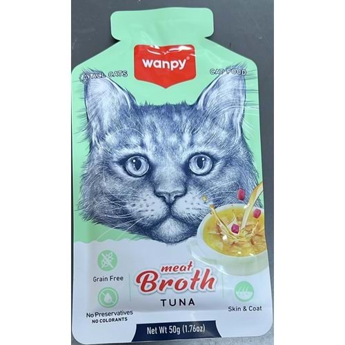 WANPY MEAT BROTHS TUNA FOR CAT 50G