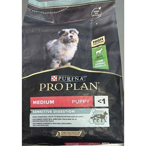 PROPLAN MEDIUM PUPPY SENSITIVE DIGESTION LAMB 3KG