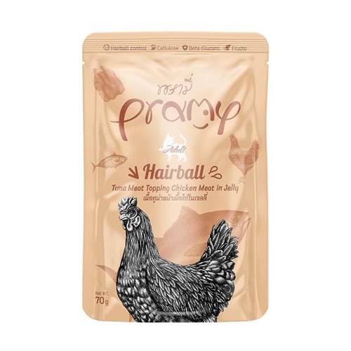 PRAMY HAIRBALL TUNA VE TAVUKLU 70G