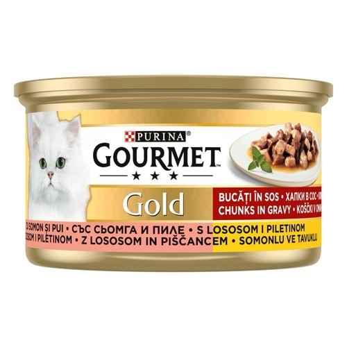 GOURMET GOLD SOMON TAVUK YAŞ KEDİ MAMASI 85GR