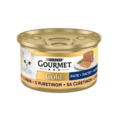 GOURMET GOLD HİNDİ ETLİ YAŞ KEDİ MAMASI 85GR