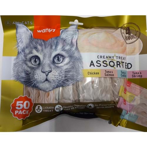 WANPY ASSORTED LICKLABLE CREAMY 50X14GR