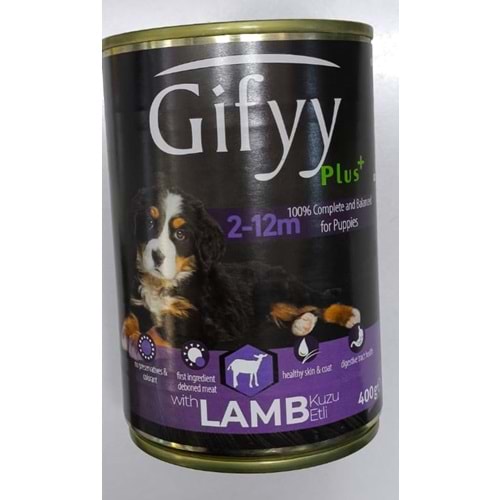 GİFFY PARÇA KUZU ETLİ YAVRU KÖPEK KONSERVE 400G