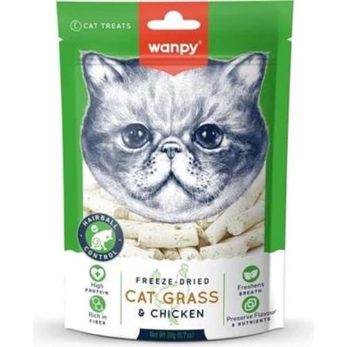 WANPY FREEZE DRIED CAT GRASS& CHICKEN 90G