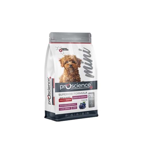 PRO SCİENCE LOW GRAIN MİNİ BABY&PUPPY LAMB BLUEBERRY 2KG